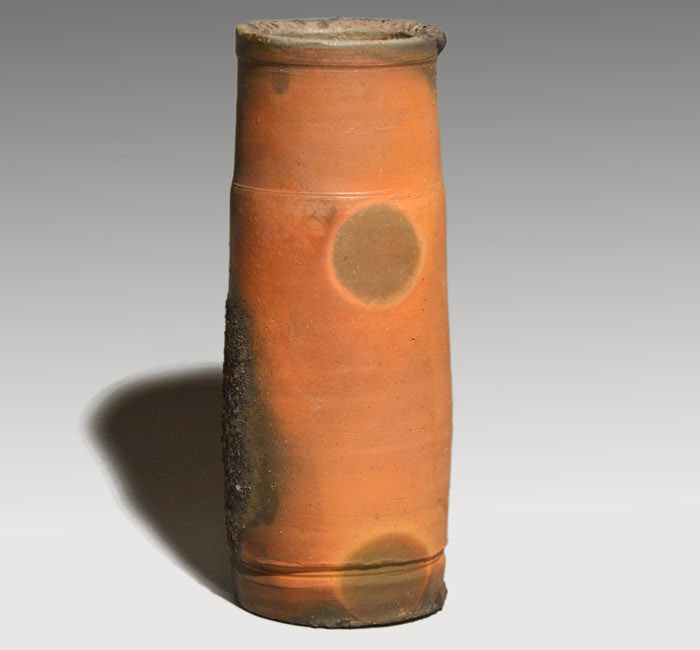 備前花入 藤原 啓(作) 窯変出来 共箱 | 古美術ささき