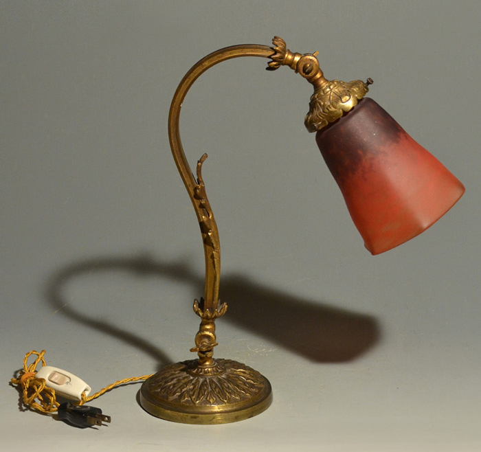 アールヌーヴォー 赤ガラス ランプ 1900年頃 | 古美術ささき