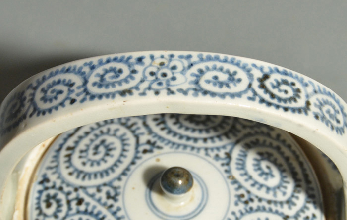 古民具 古伊万里 酒注 水柱 染付 蛸柄 5弁花 江戸時代 骨董 古民具 古