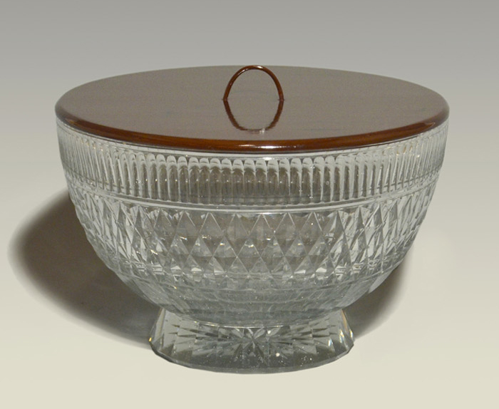 江戸時代 義山(ギヤマン)切子鉢 水指 鵬雲斎箱書 | 古美術ささき