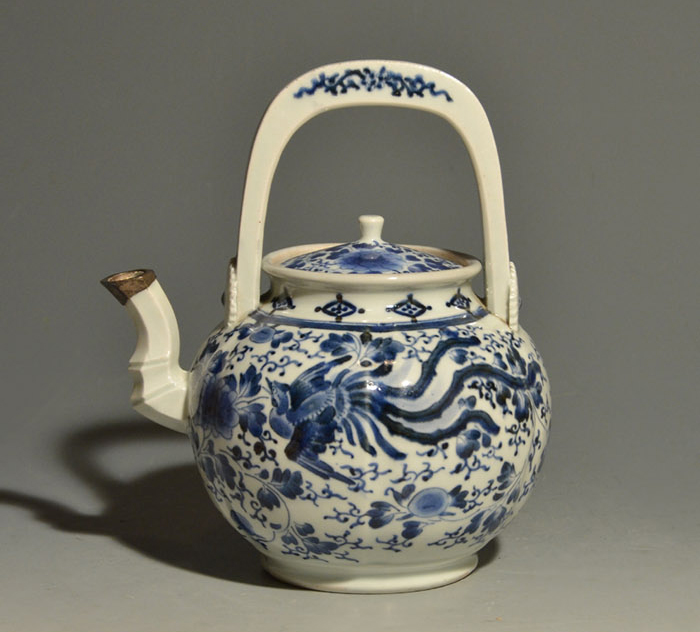 古伊万里(柿右衛門様式) 牡丹唐草に鳳凰文 水注 元禄時代 | 古美術ささき