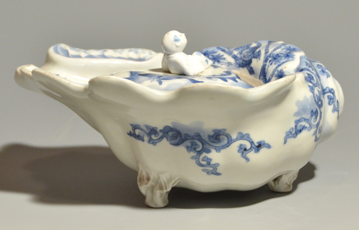 古伊万里(藍柿右衛門様式)染付唐子貝形蓋物 江戸時代中期頃 | 古美術ささき
