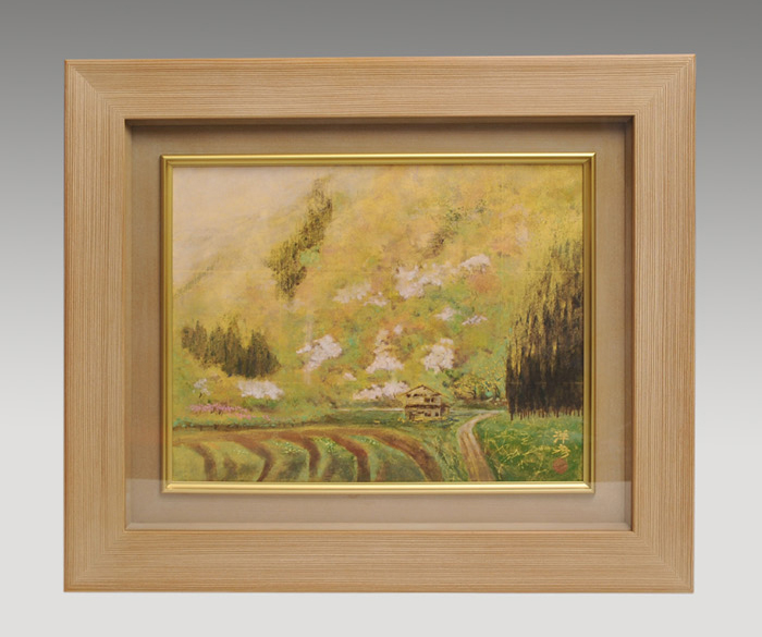 平岩洋彦 「山里の春」 F6号 共シール付 人気作家 美品 | 古美術ささき