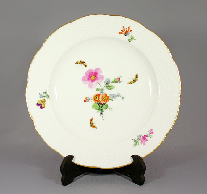 ドイツベルリンKPM 窯 色絵金彩花文皿 | 古美術ささき
