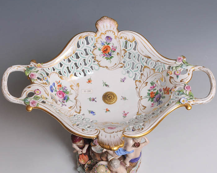 マイセン 色絵人物文コンポート(四季の寓意) 1870年頃 | 古美術ささき