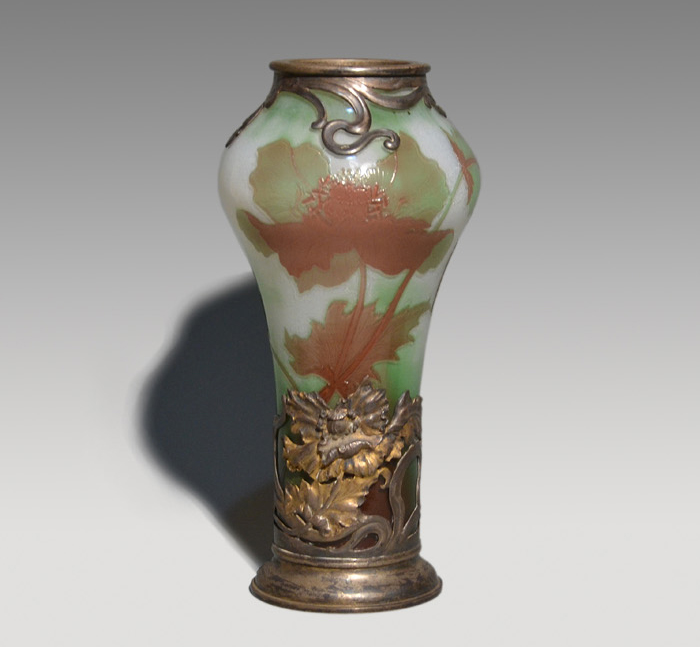 セーブル・クリスタルガラス アールヌーヴォー 花文 花瓶 | 古美術ささき