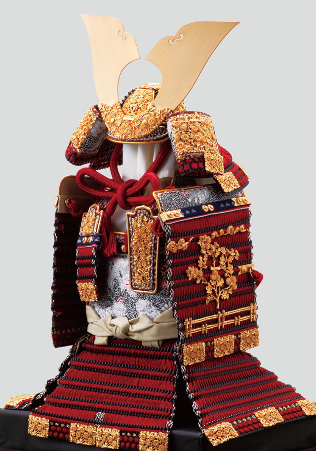 五月人形 選び方がわかる 櫛引八幡宮所蔵 国宝模写 菊一文字金物赤糸威