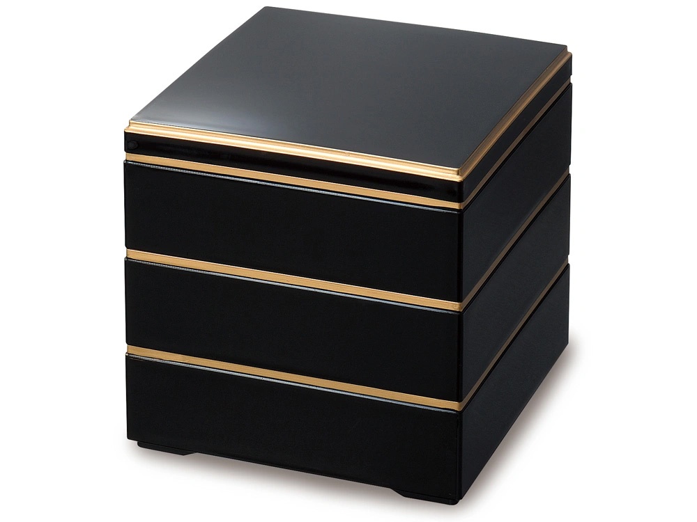 塗おせち重箱 校倉金線 黒 7寸 フタ | 塗のお重 | ネットストア | 京の