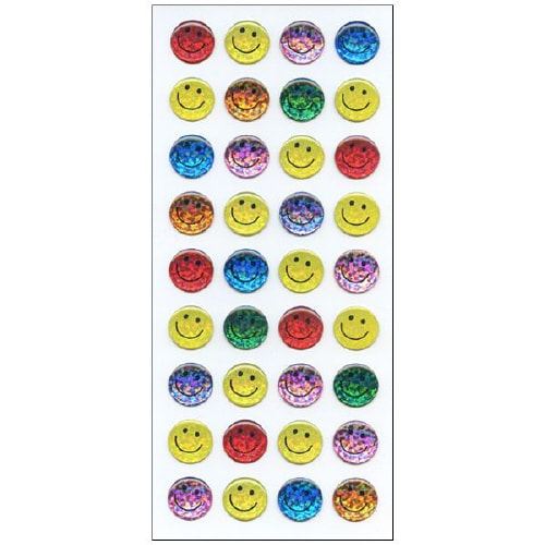 奥山商会 樹脂盛りシール カラフルスマイル 1セット（10枚入）の