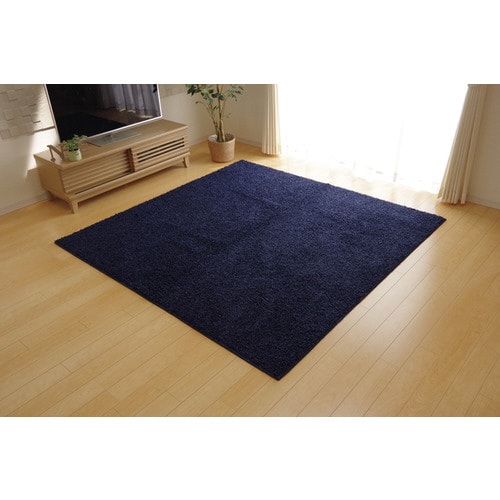 イケヒコ シャンゼリゼ ラグ ネイビー 190×190cm タテ1900