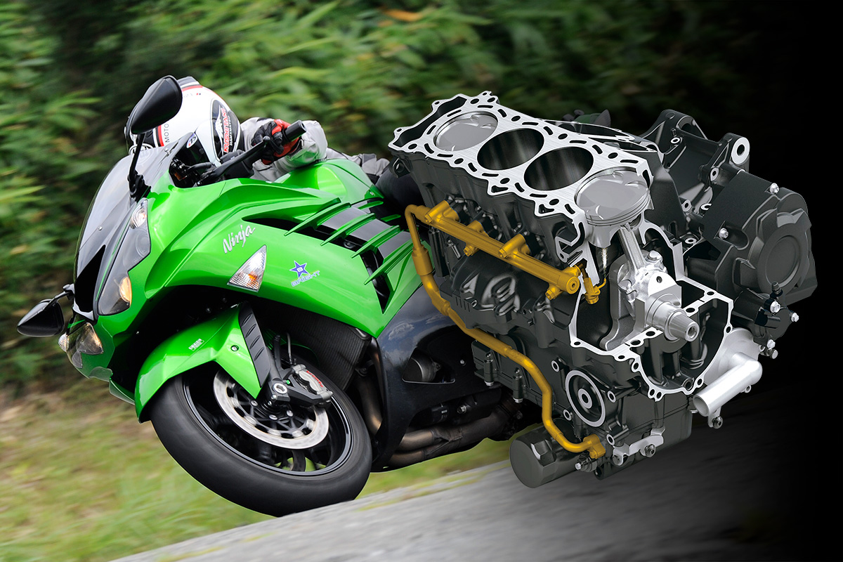 カワサキらしい最強エンジン。Ninja ZX-14Rのエンジンメカニズムとその