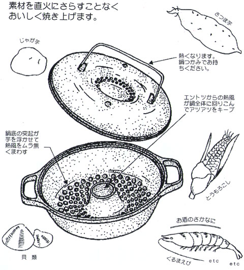 南部鉄鍋 みよちゃんちの焼芋鍋