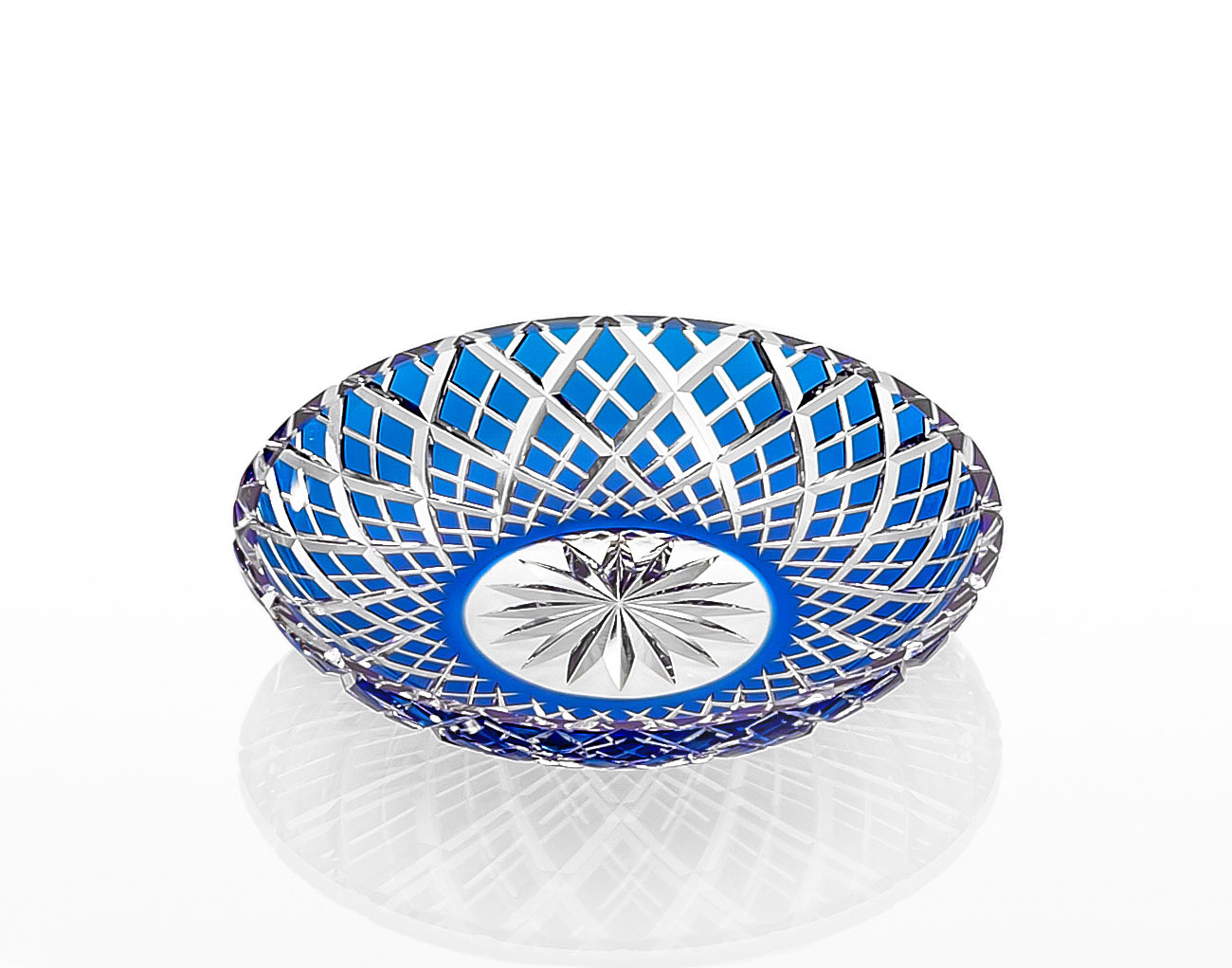 江戸切子 銘々皿＜矢来重紋＞ | カガミクリスタル