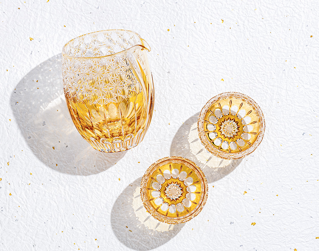 江戸切子 伝統工芸士・鍋谷淳一 作 片口＜風華＞ | カガミクリスタル