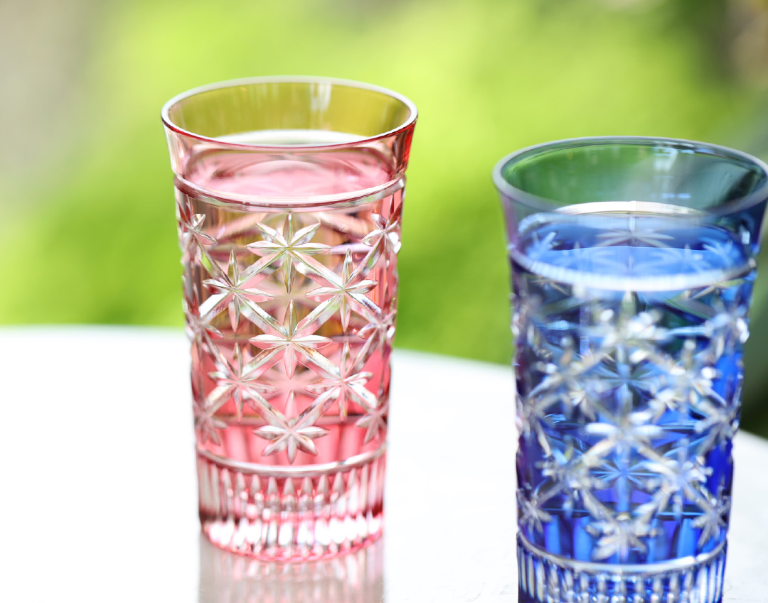 江戸切子 ペアスリムグラス＜星繋ぎ 紋＞ | カガミクリスタル