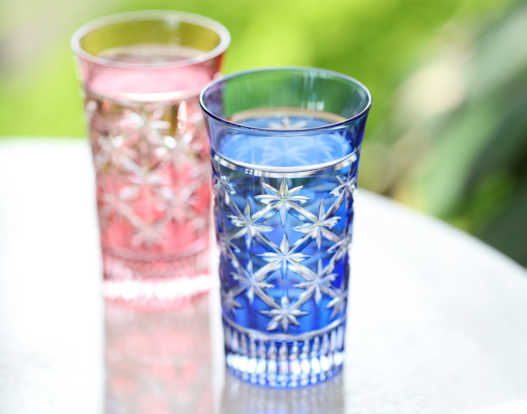 江戸切子 ペアスリムグラス＜星繋ぎ 紋＞ | カガミクリスタル