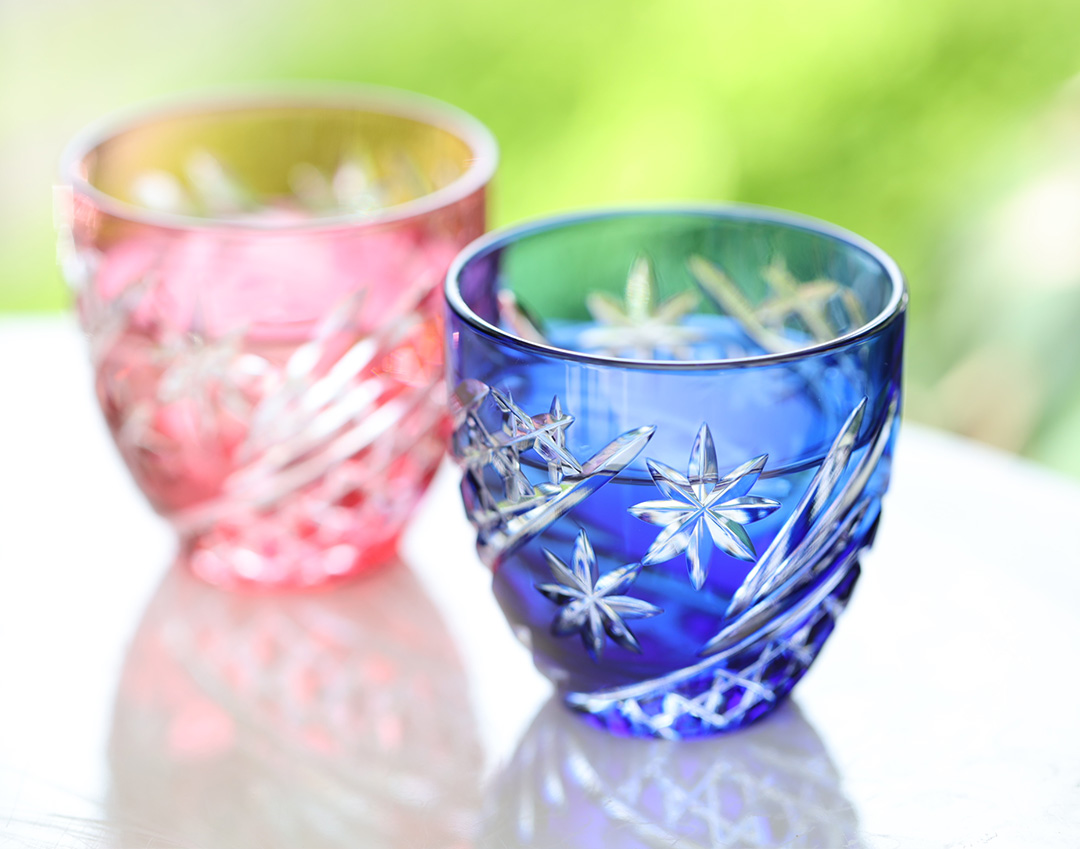 江戸切子 ペア冷酒杯＜星芒＞ | カガミクリスタル