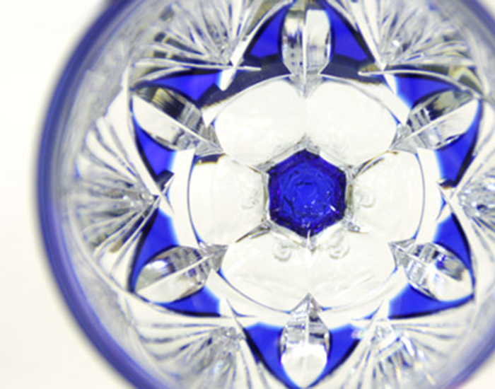 江戸切子 ペアワイングラス＜笹っ葉紋＞ | カガミクリスタル