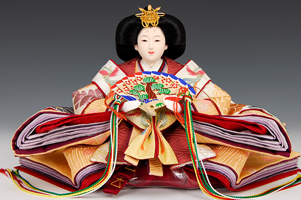 K-13 平飾り 雛人形 京都西陣帯 菱菊重文 【佳月オリジナル】｜雛人形