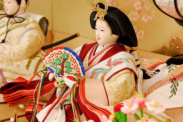 K-317 収納飾り 雛人形 京都西陣帯 青海波文｜雛人形、五月人形