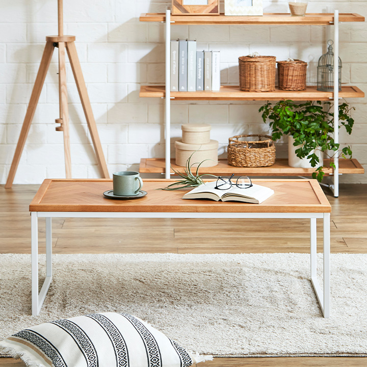 ヘリンボーン天板 センターテーブル Cayley(ケイリー) 幅100cmの通販