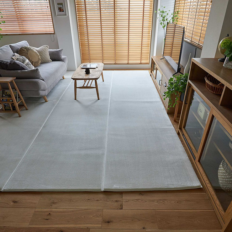 ラグ 洗える さらふわ大判ラグ 261x261cm ホリデープラス 3色対応