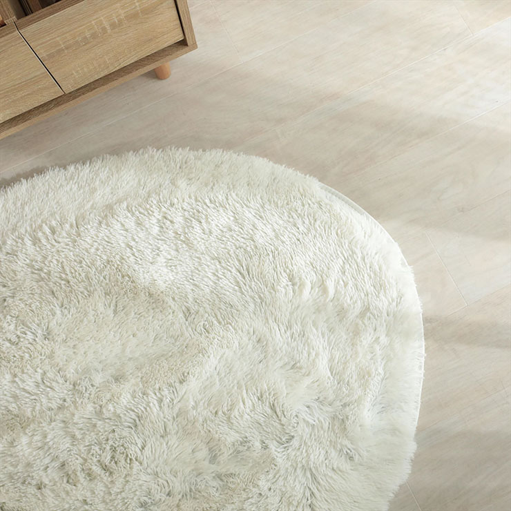 ラグ シャギーラグ 90x130cm 楕円形 シフォン 8色対応 滑り止め付きの