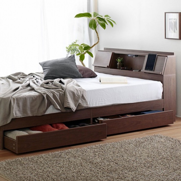 宮付き 多機能ベッドフレーム FLAP(フラップ) シングルサイズ 3色対応