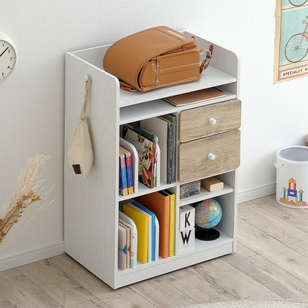 ランドセルラック LOG(ログ) 幅64cm キャスター付き 5色対応の通販情報