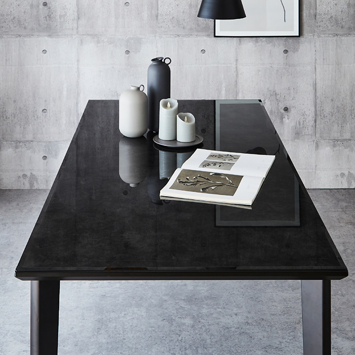 ガラス天板 ダイニングテーブル 幅180cm ブラックの通販情報 - 家具