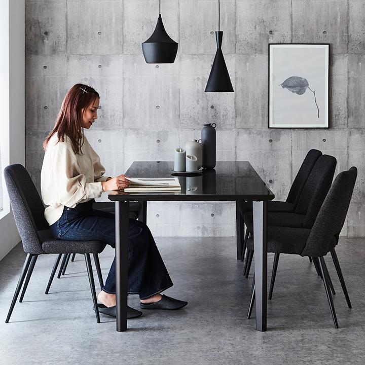 ガラス天板 ダイニングテーブル 幅180cm ブラックの通販情報 - 家具