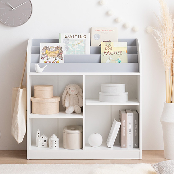 絵本ラック おもちゃ収納 幅84cm オープンラック 絵本棚 Pila(ピラ) 2