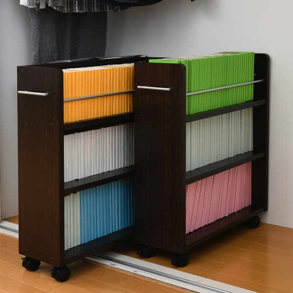 可動棚付き クローゼット押入れラック 2個セット 19x58cm SGT-0128の