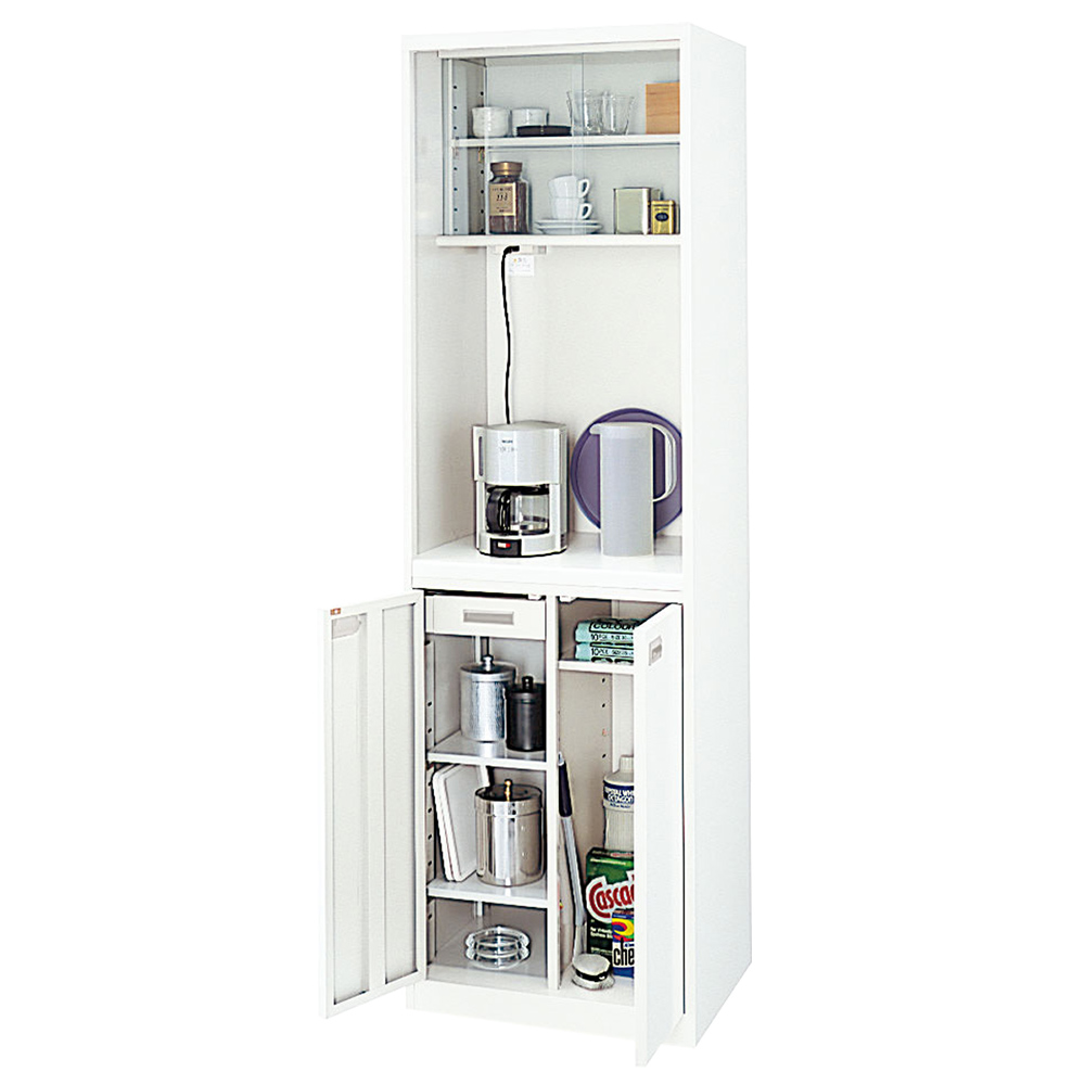 オフィスキッチン7型 クリアーホワイト 幅550 奥行450 高さ1810 NA-OK7