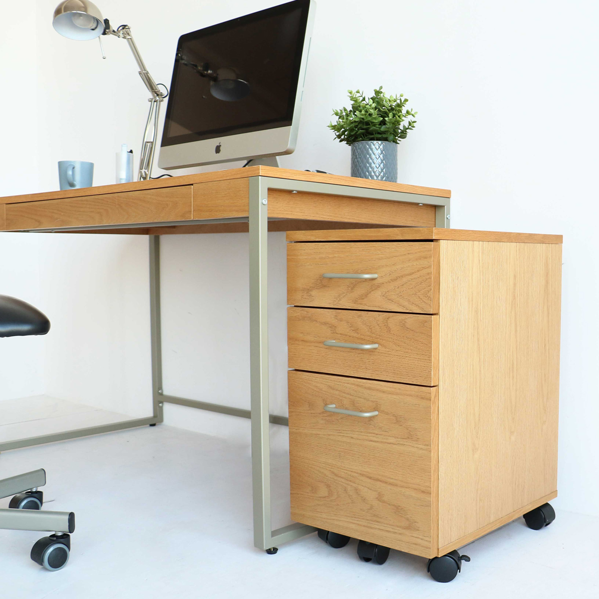 ドリップ デスクワゴン 幅340 奥行450 高さ610 IB-DRK3458II-NA 通販