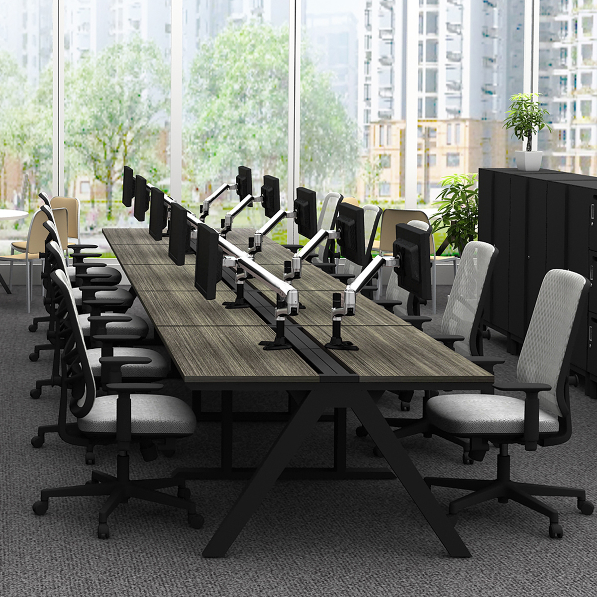 LASH ラッシュ 片面デスク ラッシュレッグタイプ 幅2400 奥行600 高さ