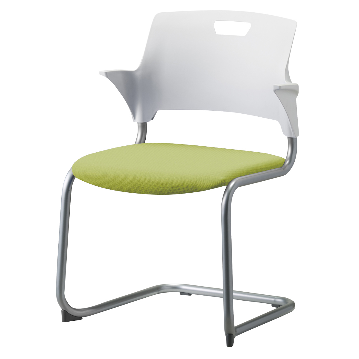 ハーフ肘キャンチレバー脚ミーティングチェア 幅557 奥行518 高さ775