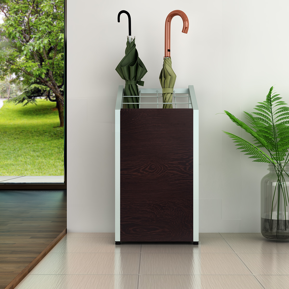 木目パネル傘立て 12本用 幅310 奥行250 高さ620 YK-US0325 通販