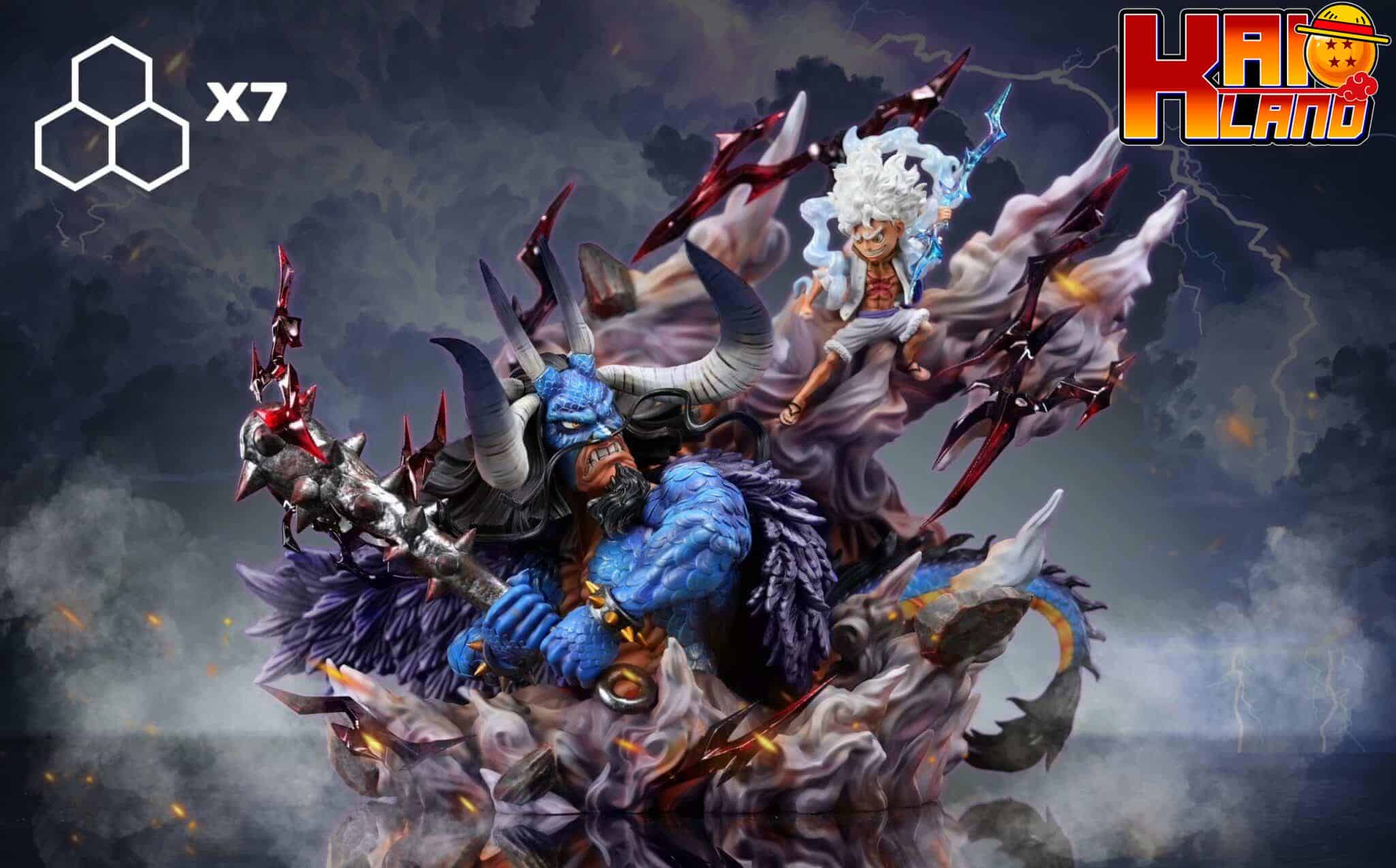 ワンピース X7 スタジオ カイドウ VS ニカ ルフィ 樹脂製スタチュー