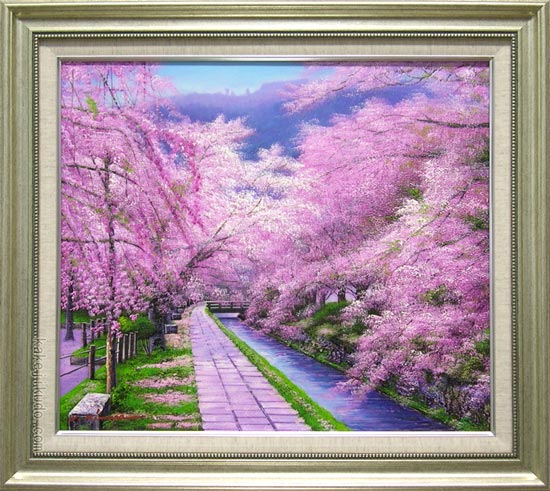 絵画 油絵 哲学の道 （木村由記夫） 送料無料 【肉筆】【油絵】【日本