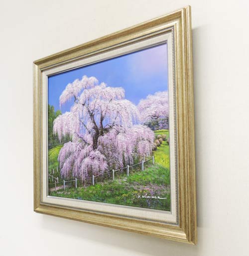 絵画 油絵 三春滝桜 （木村由記夫） 送料無料 【肉筆】【油絵】【桜絵