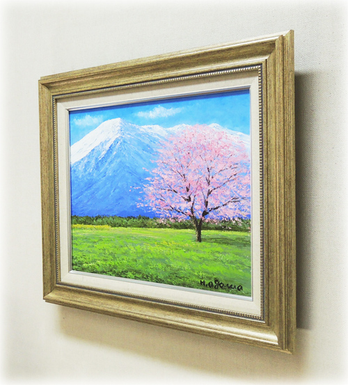 絵画 油絵 岩手山の桜 (小川久雄) 送料無料 【海・山】【肉筆】【油絵