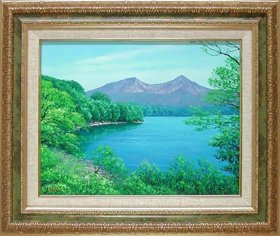 絵画 油絵 松原湖 （佐藤俊男） 送料無料 【肉筆】【油絵】【日本の