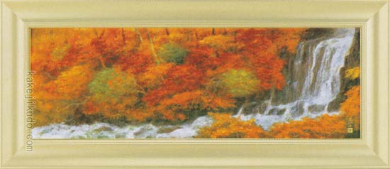 奥田元宋 絵画 渓澗秋耀 送料無料 【複製】【美術印刷】【巨匠】【横長