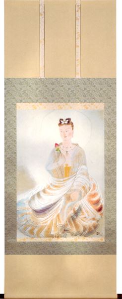 掛け軸 小倉遊亀 『菩薩』 送料無料 【掛軸】【一間床・半間床】【丈の