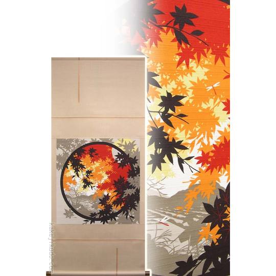 モダン掛け軸 秋のタペストリー 里の秋 （掛軸小物なし） 送料無料