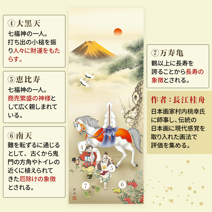 金峰開運馬 長江桂舟 尺三 【うま・馬・午・干支 】！ 開運画特集