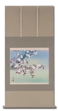 桜 中沢勝 （尺八横） 肉筆！ 春 - 掛け軸（掛軸）販売通販なら掛け軸