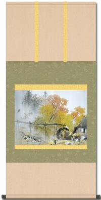 川合玉堂（かわい・ぎょくどう） 「彩雨」 さいう（複製画） 尺五 日本