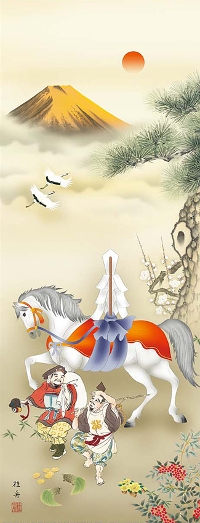 金峰開運馬 長江桂舟 尺三 【うま・馬・午・干支 】！ 開運画特集